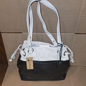 Clarks Black and White Leather Women's Bag